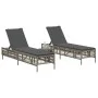 Sun loungers with cushions 2 units synthetic gray rattan by , Loungers - Ref: Foro24-3261598, Price: 278,20 €, Discount: %