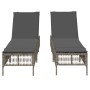 Sun loungers with cushions 2 units synthetic gray rattan by , Loungers - Ref: Foro24-3261598, Price: 283,42 €, Discount: %