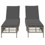 Sun loungers with cushions 2 units synthetic gray rattan by , Loungers - Ref: Foro24-3261598, Price: 278,20 €, Discount: %
