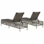 Sun loungers with cushions 2 units synthetic gray rattan by , Loungers - Ref: Foro24-3261598, Price: 278,20 €, Discount: %