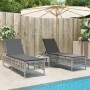 Liegestühle mit Kissen, 2 Stück, aus hellem grauem Kunststoff-Rattan. von , Liegen - Ref: Foro24-3261601, Preis: 278,20 €, Ra...