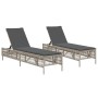 Liegestühle mit Kissen, 2 Stück, aus hellem grauem Kunststoff-Rattan. von , Liegen - Ref: Foro24-3261601, Preis: 283,42 €, Ra...