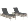 Liegestühle mit Kissen, 2 Stück, aus hellem grauem Kunststoff-Rattan. von , Liegen - Ref: Foro24-3261601, Preis: 283,42 €, Ra...
