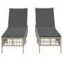 Tumbonas con cojines 2 unidades ratán sintético gris claro de , Tumbonas - Ref: Foro24-3261601, Precio: 278,20 €, Descuento: %