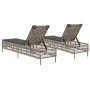 Liegestühle mit Kissen, 2 Stück, aus hellem grauem Kunststoff-Rattan. von , Liegen - Ref: Foro24-3261601, Preis: 278,20 €, Ra...