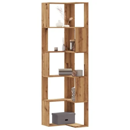 Corner shelf 5 levels oak wood artisan 50x50x179 cm by , Bookcases and shelves - Ref: Foro24-852590, Price: 81,65 €, Discount: %