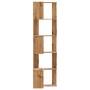 Estantería esquina 5 niveles madera roble artisan 50x50x179 cm