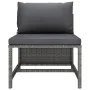 5-teilige Gartensofagarnitur mit grauen synthetischen Rattankissen von vidaXL, Modulare Sofas für den Außenbereich - Ref: For...