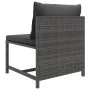 5-teilige Gartensofagarnitur mit grauen synthetischen Rattankissen von vidaXL, Modulare Sofas für den Außenbereich - Ref: For...