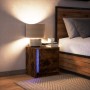 Nightstand with LED lights, smoked oak engineered wood by , Nightstands - Ref: Foro24-852055, Price: 57,43 €, Discount: %