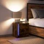 Nightstand with LED lights, smoked oak engineered wood by , Nightstands - Ref: Foro24-852055, Price: 56,51 €, Discount: %