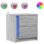 Nachttisch mit LED-Lichtern aus grauem Sonoma-Ingenieurholz von , Nachttische - Ref: Foro24-852057, Preis: 53,93 €, Rabatt: %