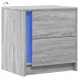 Bedside table with LED lights in gray Sonoma engineered wood by , Nightstands - Ref: Foro24-852057, Price: 53,18 €, Discount: %
