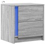 Nachttisch mit LED-Lichtern aus grauem Sonoma-Ingenieurholz von , Nachttische - Ref: Foro24-852057, Preis: 53,93 €, Rabatt: %