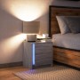 Nachttisch mit LED-Lichtern aus grauem Sonoma-Ingenieurholz von , Nachttische - Ref: Foro24-852057, Preis: 53,93 €, Rabatt: %
