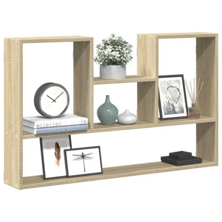 Wall shelf made of engineered Sonoma oak wood 99x15x60 cm by , Shelves and shelves - Ref: Foro24-853238, Price: 46,06 €, Disc...