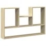 Wall shelf made of engineered Sonoma oak wood 99x15x60 cm by , Shelves and shelves - Ref: Foro24-853238, Price: 46,06 €, Disc...