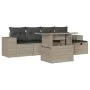 Garden sofa set 6 pieces and gray synthetic rattan cushions by , Garden sets - Ref: Foro24-3275292, Price: 453,74 €, Discount: %