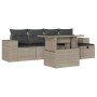 Gartensofagarnitur 6-teilig mit grauen Polstern aus synthetischem Rattan von , Gartensets - Ref: Foro24-3275292, Preis: 436,2...