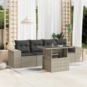 Garden sofa set and cushions 5 pieces light gray synthetic rattan by , Garden sets - Ref: Foro24-3268992, Price: 402,71 €, Di...