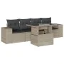 Garden sofa set and cushions 5 pieces light gray synthetic rattan by , Garden sets - Ref: Foro24-3268992, Price: 402,92 €, Di...