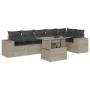 7-piece garden sofa set with light gray PE rattan cushions by , Garden sets - Ref: Foro24-3269182, Price: 558,74 €, Discount: %