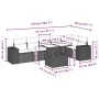 7-piece garden sofa set with light gray PE rattan cushions by , Garden sets - Ref: Foro24-3269182, Price: 558,74 €, Discount: %