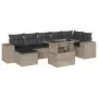 Gartensofa-Set, 8-teilig, mit grauen Kissen aus synthetischem Rattan von , Gartensets - Ref: Foro24-3269322, Preis: 606,16 €,...