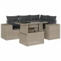 Garden sofa set and cushions 5 pieces light gray synthetic rattan by , Garden sets - Ref: Foro24-3269142, Price: 419,20 €, Di...
