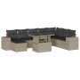 Gartenmöbel-Set 9-teilig mit Kissen aus hellem grauem Kunst-Rattan. von , Gartensets - Ref: Foro24-3269362, Preis: 660,08 €, ...