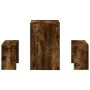 Dining table and benches 3 pieces engineered wood smoked oak by , Furniture sets for kitchens and dining rooms - Ref: Foro24-...