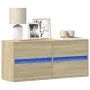 Wand-TV-Möbel mit LED-Lichtern in Sonoma-Eiche 100x31x45 cm von , TV-Möbel - Ref: Foro24-852294, Preis: 75,63 €, Rabatt: %