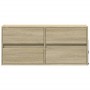 Mueble de TV de pared con luces LED roble Sonoma 100x31x45 cm de , Muebles TV - Ref: Foro24-852294, Precio: 76,53 €, Descuent...