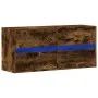 Wall-mounted TV stand with smoked oak finish and LED lights 100x31x45 cm by , TV Furniture - Ref: Foro24-852296, Price: 74,57...