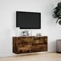 Wall-mounted TV stand with smoked oak finish and LED lights 100x31x45 cm by , TV Furniture - Ref: Foro24-852296, Price: 74,57...