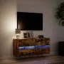 Wand-TV-Möbel mit LED-Lichtern in rauchiger Eiche 100x31x45 cm von , TV-Möbel - Ref: Foro24-852296, Preis: 74,57 €, Rabatt: %