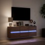 Wand-TV-Möbel mit LED-Lichtern in Eichenbraun 130x31x45 cm von , TV-Möbel - Ref: Foro24-852305, Preis: 100,26 €, Rabatt: %
