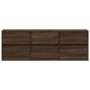 Mueble de TV de pared con luces LED marrón roble 130x31x45 cm de , Muebles TV - Ref: Foro24-852305, Precio: 100,26 €, Descuen...