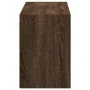 Wall-mounted TV stand with LED lights in brown oak color, 130x31x45 cm. by , TV Furniture - Ref: Foro24-852305, Price: 98,94 ...