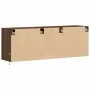 Wall-mounted TV stand with LED lights in brown oak color, 130x31x45 cm. by , TV Furniture - Ref: Foro24-852305, Price: 98,94 ...