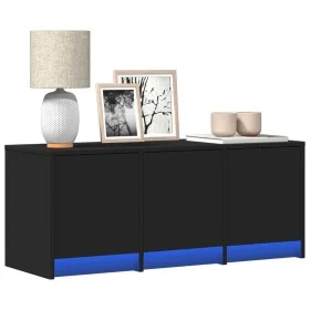 TV-Möbel mit LED-Beleuchtung aus schwarzem Ingenieurholz, 97x34x40 cm. von , TV-Möbel - Ref: Foro24-852237, Preis: 72,85 €, R...