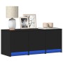 TV-Möbel mit LED-Beleuchtung aus schwarzem Ingenieurholz, 97x34x40 cm. von , TV-Möbel - Ref: Foro24-852237, Preis: 73,80 €, R...