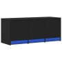 TV-Möbel mit LED-Beleuchtung aus schwarzem Ingenieurholz, 97x34x40 cm. von , TV-Möbel - Ref: Foro24-852237, Preis: 73,80 €, R...