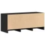TV stand with LED made of black engineered wood 97x34x40 cm by , TV Furniture - Ref: Foro24-852237, Price: 72,85 €, Discount: %