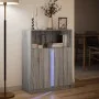 Sideboard with LED lights in Sonoma grey engineered wood 77x34x100 cm by , Sideboards - Ref: Foro24-852150, Price: 78,73 €, D...