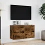 Wand-TV-Möbel mit LED-Lichtern, 2 Stück, in geräucherter Eiche, 41x31x45 cm. von , TV-Möbel - Ref: Foro24-852280, Preis: 96,5...
