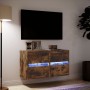 Wand-TV-Möbel mit LED-Lichtern, 2 Stück, in geräucherter Eiche, 41x31x45 cm. von , TV-Möbel - Ref: Foro24-852280, Preis: 98,1...