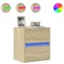 Mueble de TV de pared con luces LED roble Sonoma 41x31x45 cm de , Muebles TV - Ref: Foro24-852275, Precio: 55,65 €, Descuento: %