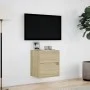 Mueble de TV de pared con luces LED roble Sonoma 41x31x45 cm de , Muebles TV - Ref: Foro24-852275, Precio: 55,65 €, Descuento: %