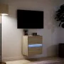 Mueble de TV de pared con luces LED roble Sonoma 41x31x45 cm de , Muebles TV - Ref: Foro24-852275, Precio: 55,65 €, Descuento: %